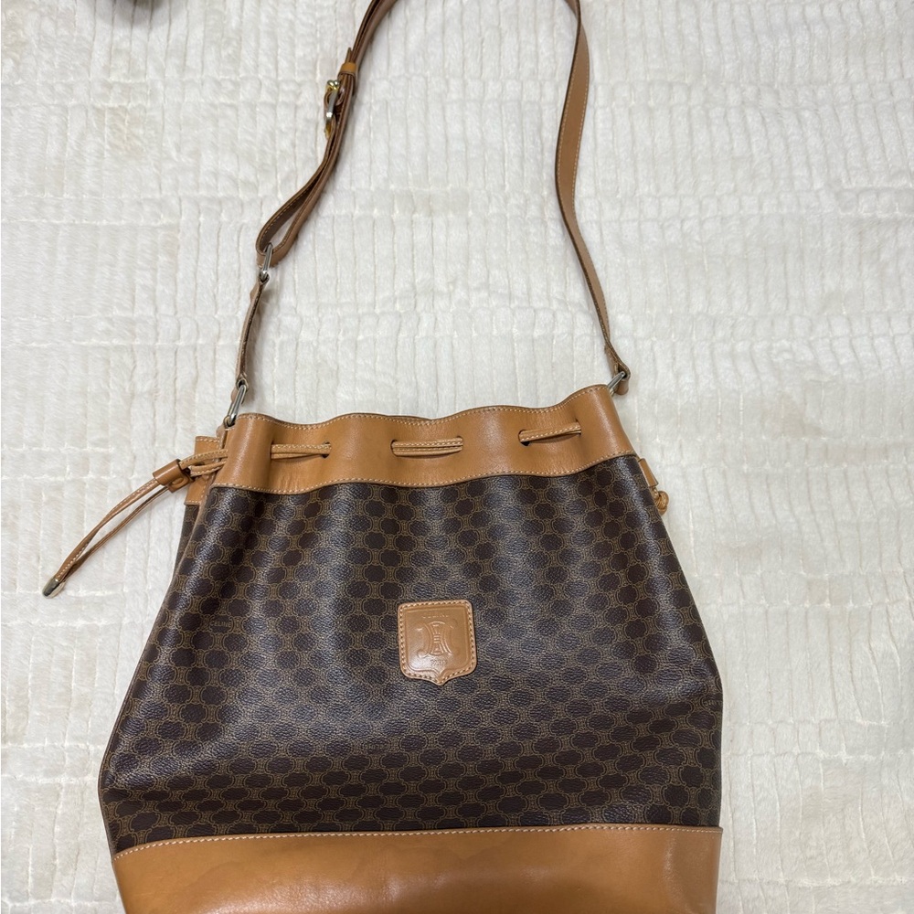Celine vintage Brown Leather Bucket Bag